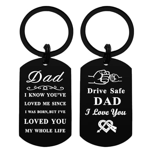 Jzxwan Dad Fathers Gift for Men - Dad Drive Safe Keychain- I Love You Daddy Keychain, Thank You Daddy Persent from Daughter, Christmas Dads Gifts
