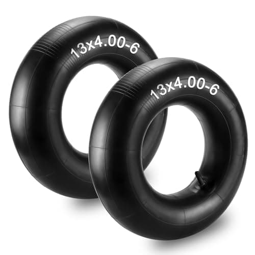Sikawai 4.10/4.00/3.50-6 (13 x 4.00-6) Heavy Duty Replacement Inner Tube with TR-13 Straight Valve Stem - for Lawn Mowers, Wheelbarrows, Hand Trucks, Trailers & More, Pack of 2