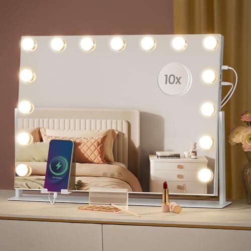 SONGMICS Vanity Makeup Mirror ...lder, Matte White ULWM001W01V1
