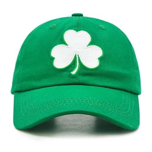 HAFOUXIGM St Patricks Day Baseball Cap for Men Women, Adjustable Embroidered Shamrock Green Hat for Adults