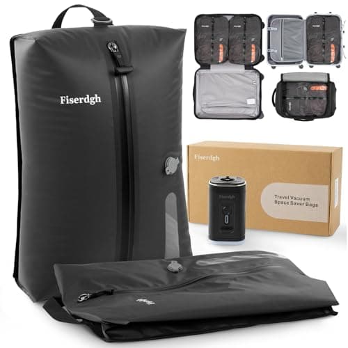 2-Pack Vacuum Bags for Travel with Usb Electric Pump, space-saving, reusable, IPX8 waterproof and odorless, suitable for suitcases and backpacks - only $63 [Original: $78.75]