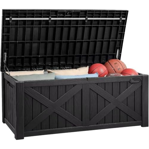 YITAHOME 150 Gallon Large Deck...Garden Tools - Lockable, Black