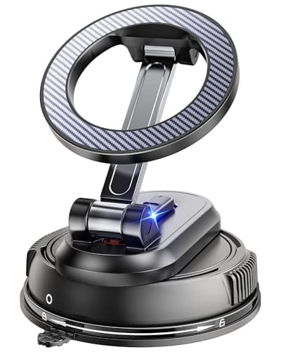 2-IN-1 Detachable MagSafe Car Mount [2800gf Strong Magnet & 89+LBS Suction Base] Vacuum Magnetic Phone Holders for Your Car, 360° Adjustable for iPhone 17 Pro Max 16 15 14 13 12, Car Accessories