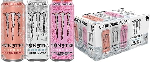 [SnS, AC] $15.12 | 15-Pack 16-Oz Monster Energy Ultra Sugar Free Energy Drink (Variety Pack) at Amazon