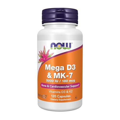 120-Count NOW Supplements Mega D-3 (5000 IU) & MK-7 (180 mcg) $3.25 w/ S&S