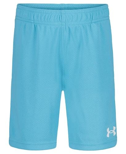 Under Armour Boys' Performance Tech Shorts, Elastic Waistband, Lightweight & Fast-Drying, Fresco Blue Mesh, 2T