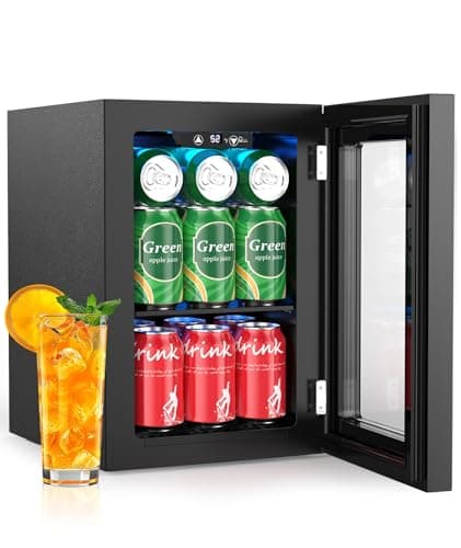 Kismile 18L Beverage Refrigera...ol, LED Lgiht for Home and Bar