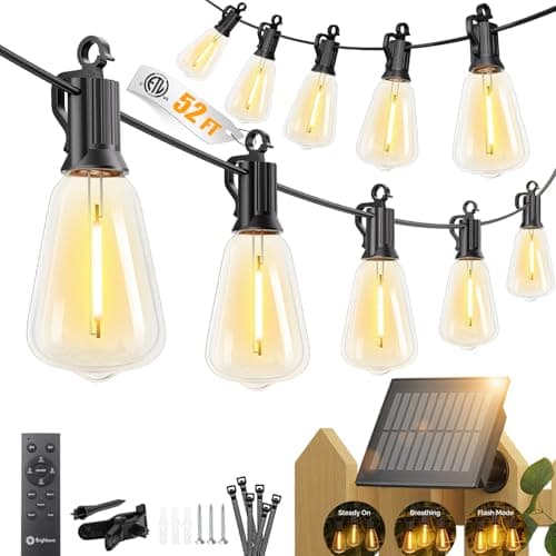 [AC] $13.99* | 52' Brightown Outdoor Waterproof Solar String Lights w/ Remote at Amazon