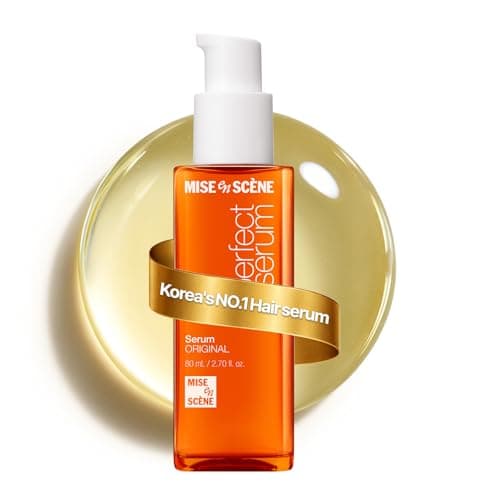Mise En Scene Perfect Serum Original - Heat Protectant Hair Oil for Frizzy & Dry | Argan Oil | Visibly Smooths & Softens | Add Shine All Hair Types | Damage Repair | Fruity Floral Scent, 2.7 Fl Oz.