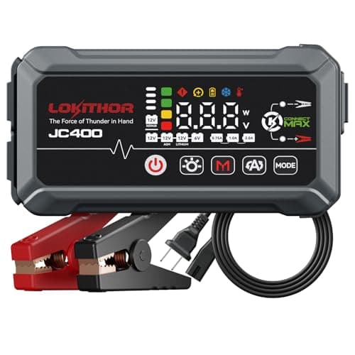 Lokithor JC400 9-in-1Jump Starter and Battery Charger (Up to 8.5L Gas/6.5L Diesel) $47.47