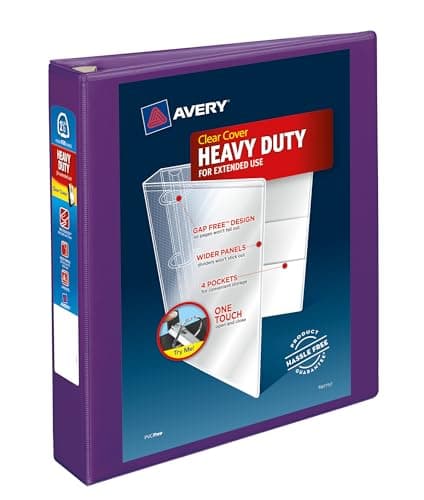 Avery Heavy-Duty View 3 Ring B...Rings, 1 Purple Binder (79774)