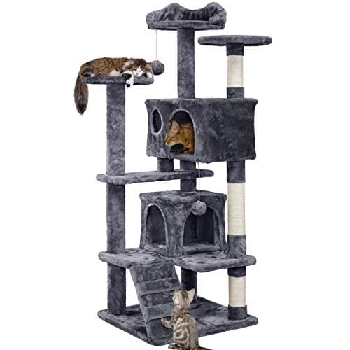 Yaheetech 54" Multi-Level Cat Tree Tower w/ Condos Scratching Posts (Dark Gray) $35.68 + Free Shipping