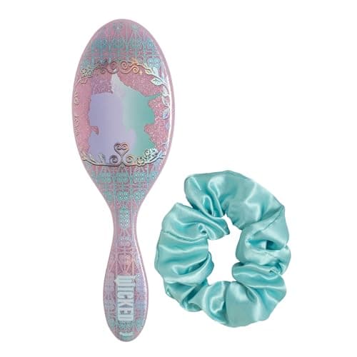Wet Brush Original Detangler Hair Brush Friendship (Wicked For Good) Kit - IntelliFlex Bristles - Detangling Brush Glides Through Tangles For All Hair Types (Wet & Dry) - 1 Brush & 1 Scrunchie