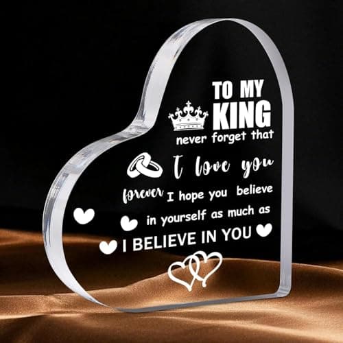 Feeldeal I Love You Gifts for Him – Romantic Heart Acrylic Paperweight, Anniversary, Christmas, Valentine’s Day, Father’s Day & Birthday Gift for Boyfriend, Husband