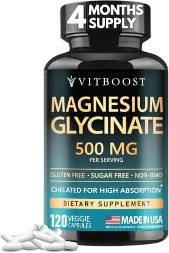 Select Accts: 120-Ct VitBoost Magnesium Glycinate 500mg Sleep Support Capsules $7.95 w/ S&S