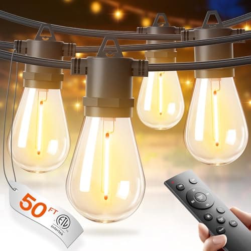 addlon 50' LED Outdoor String Lights w/ Edison Shatterproof Bulbs $13