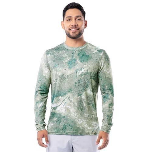 Realtree Men's Long Sleeve Performance Shirt, Realtree Low Tide, Small