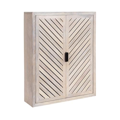 Kate and Laurel Mezzeta Decora...od with Slatted Chevron Design