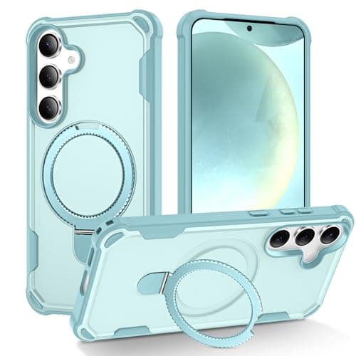 HIGLYCASE Compatible with Samsung Galaxy S24 Plus Case & Samsung Galaxy S25 Plus Case Invisible Magnetic Kickstand [Compatible with Mag-Safe][10 FT Military Drop Protection] 6.7 Inch, Blue