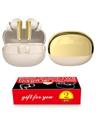 CXPSUE Hybrid ANC Earbuds Twin Gift Pack｜-50dB Noise Cancelling｜LDAC Audio ×2｜240H Total Playtime｜Spatial Sound｜Dual Device Pairing｜Perfect for Couples & Friends (Gold)