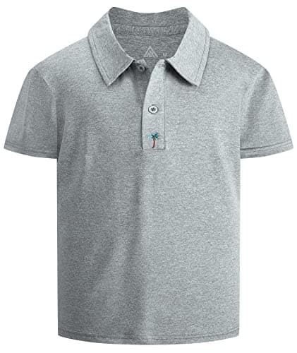 WENTTUO Boys Polo Shirt Childs Short Sleeve Golf Collared Shirts School Uniform Tennis Pique Shirts for Kids