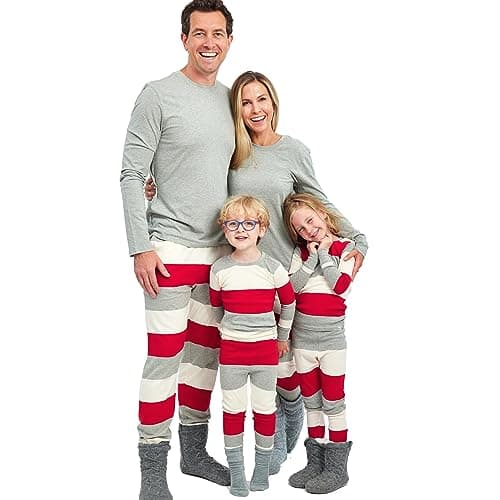 HonestBaby Family Matching Hol...x Pets, Bold Stripe Red, Large