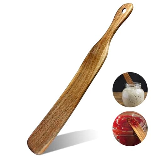 Solvora 11" Skinny Spurtle Sourdough Shovel Spatula, Natural Acacia Wood $2.99 + Free Shipping w/ Prime or on $35+