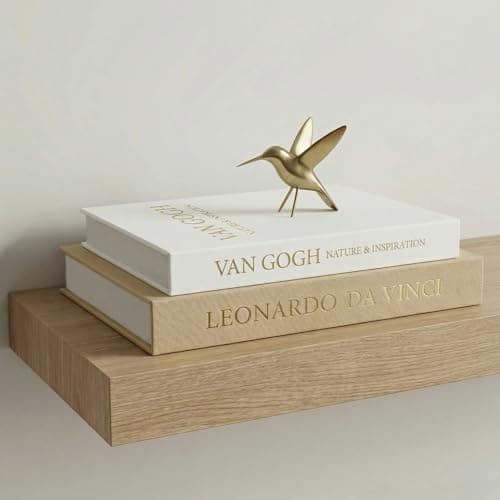 Aesthetic Decorative Books - Set of 2 Linen Boxes with Gold Lettering, Enhance Your Coffee Table, Bookshelf or Mantle Decor - Fake/Faux Books for Home Decoration, Photo & Keepsake Storage
