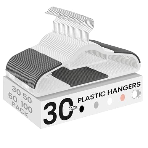 SONGMICS Pack of 30 Coat Hange...White and Dark Gray UCRP20WG30