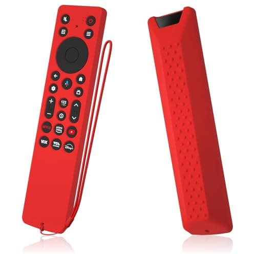 AKSHFETH Silicone Cover for TCL RC813A Remote 2025 QM6K Series Remote Silicone Protective Skin Case Anti-Slip Cover with Lanyard(red)