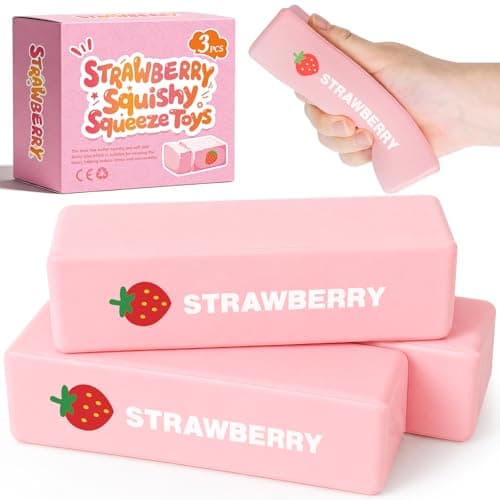 3 Packs Butter Squishy Slow Rising Squeeze Toys, Sensory Fidget Stress Relief Squishies,Soft Realistic Fidget Toys Anxiety Relief Party Favors Dumpling Squishy Butter for Kids＆Adult(Pink)