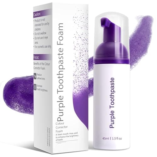 Purple Toothpaste for Teeth Whitening,Purple Teeth Whitening Kit,Tooth Stain Removal Colour Corrector,1.5Fl Oz