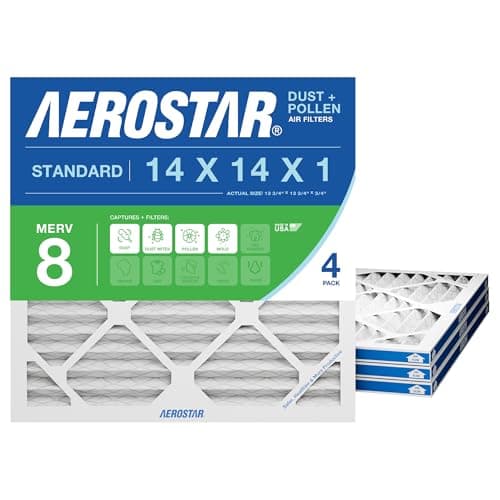 Aerostar 14x14x1 MERV 8 Air Fi...(MPR 600 / FPR 5), Made in USA
