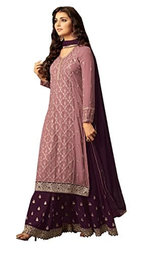 FABMIAMI women's ready to wear georgette embroidered palazzo style salwar kameez 47001 (54, choice-6)