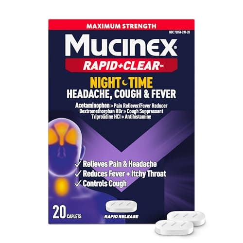 20-Ct Mucinex Rapid+Clear Nighttime Cold/Flu Medicine (Rapid Release Caplets) $5.70 w/ S&S