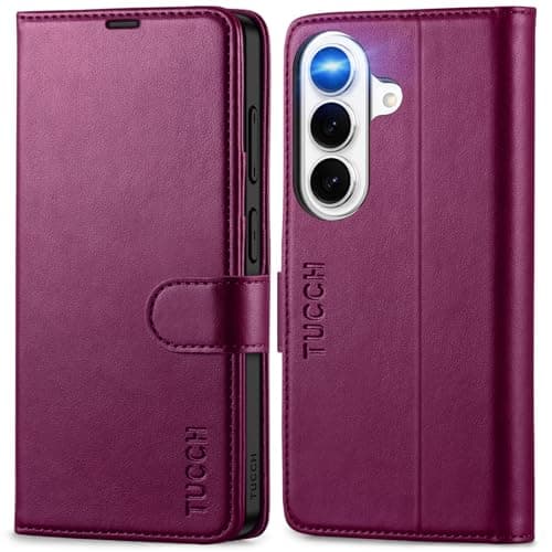 TUCCH Case Wallet for Galaxy S26, Kickstand [RFID Blocking] 3 Card Holder, Folio Magnetic PU Leather [TPU Shockproof Interior Case] Protective Cover Compatible with Galaxy S26 6.3" 2026, Plum Purple