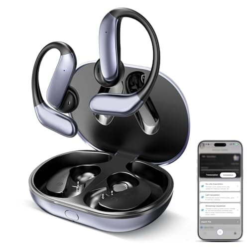SONQI AI Translation Earbuds: 170 Languages & 0.45s Instant Real-Time Translator, Smart AI Headphones with Meeting Notes & Transcription, Bluetooth 6.0 & ENC