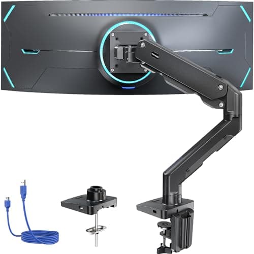 HUANUO Heavy Duty Monitor Arm, Adjustable Desk Mount for 13 to 49 inch Screens and up to 35 lbs, Adjustable Height, Tilt, Swivel, Vertical & Horizontal Rotation for AMAZON PRIME MEMBERS (or $49.99 for non-members)