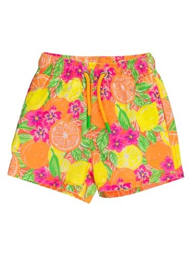 RUGGEDBUTTS Boys UPF50+ Stretch Swim Trunks - Neon Squeeze The Day, 2T
