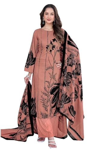 Anadi Trends Women's Crepe Printed Readymade Patterned Neck Kurta Pant set With Dupatta