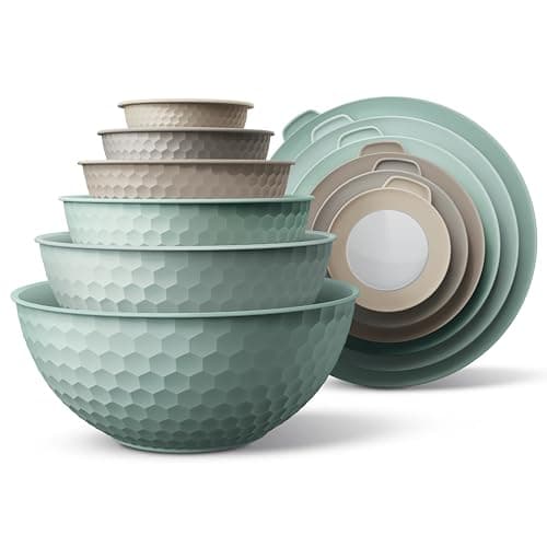 COOK WITH COLOR Mixing Bowls w...Mixing Bowl Set, Mint Embossed