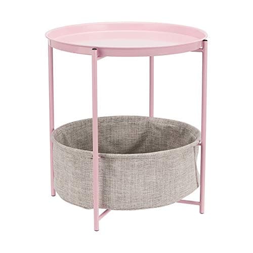 Amazon Basics Round End Table ... x 17.7"W x 18.9"H, Dusty Pink