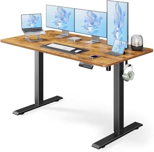 Marsail Electric Standing Desk...k, Computer Desk, Rustic Brown