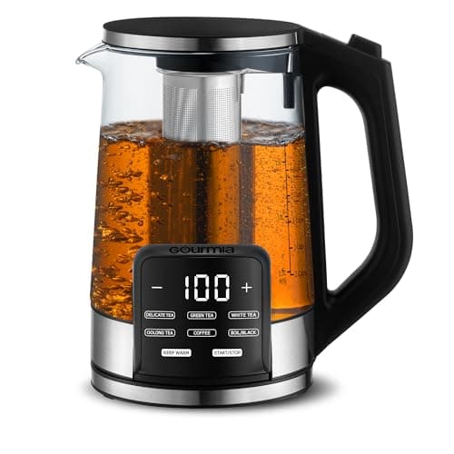 Gourmia Electric Glass Kettle ...s with 360° Swivel Base, Black
