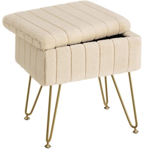 Greenstell Vanity Stool Chair ...airs for Makeup, Bedroom,Camel