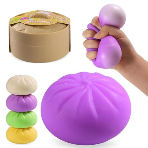 Dumpling Squishy Mystery Box, Mystery Dumpling Squishy Squeeze Stress Balls for Kids & Adults, Sensory Fidget Toys for Anxiety Relief, Crazy Fun Dumplings Ideal Gift for Boys,Girls,Teens(Purple)