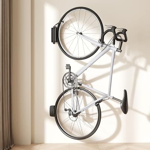 PEGZONE Bike Rack Garage, Heavy Duty Swivel Bike Wall Mount, Holds 77 Lbs, Bike Hangers for Garage, Adjustable Indoor Bike Storage for Bedroom Home Office, 1 Pack