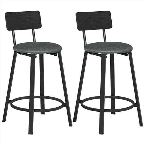 VASAGLE Bar Stools, Set of 2 P...ck and Forest Green ULBC059C01