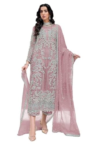 Shriva Fasion women's ready to wear embroidered eid festival pakistani salwar kameez suit for women (1032) (Pink, 40)