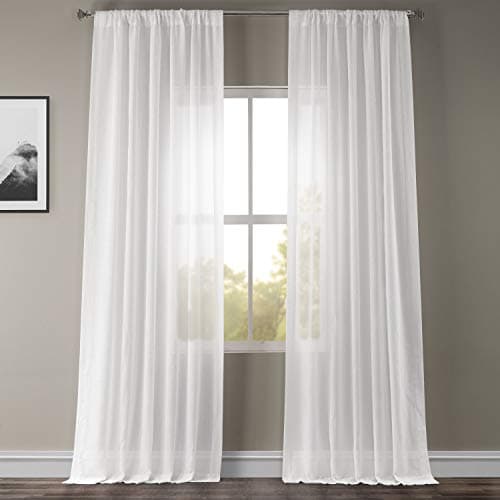HPD Half Price Drapes Linen Sh...nel), 50W x 108L, White Orchid